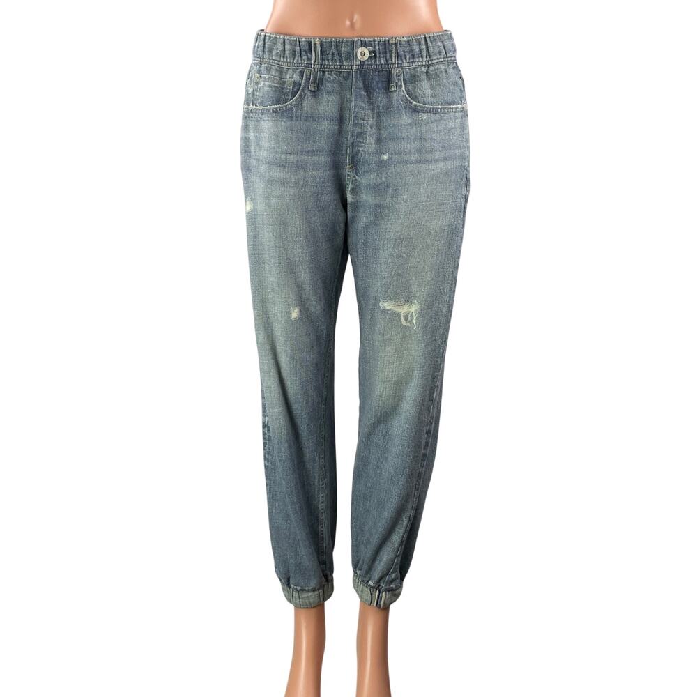 rag & bone Miramar Blue High Rise Light Wash Relaxed Denim Jogger Sweatpants M